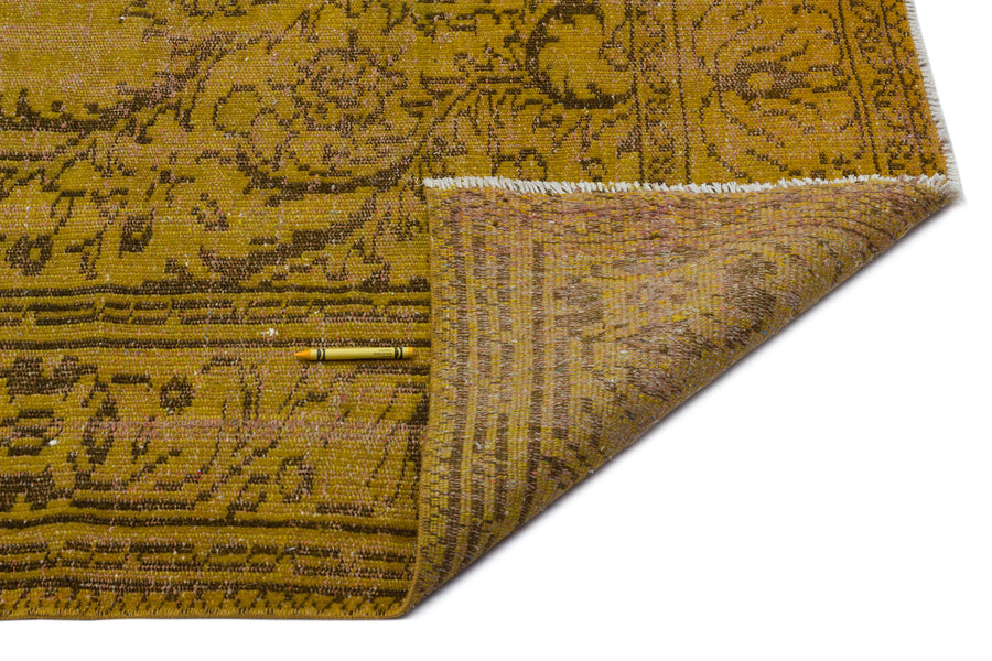 Tirena Sarı ve Kahverengi Madalyon Desenli El Dokuma Halı 190x300 cm – detay görünümü