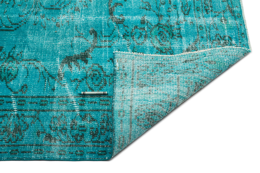 Tirena Turkuaz ve Gri Madalyon Desenli El Dokuma Halı 157x228 cm – detay görünümü