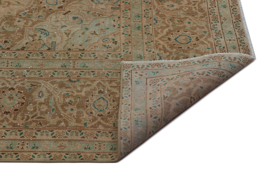 Navyel Bej ve Kahverengi Madalyon Desenli El Dokuma Halı 241x342 cm – detay görünümü