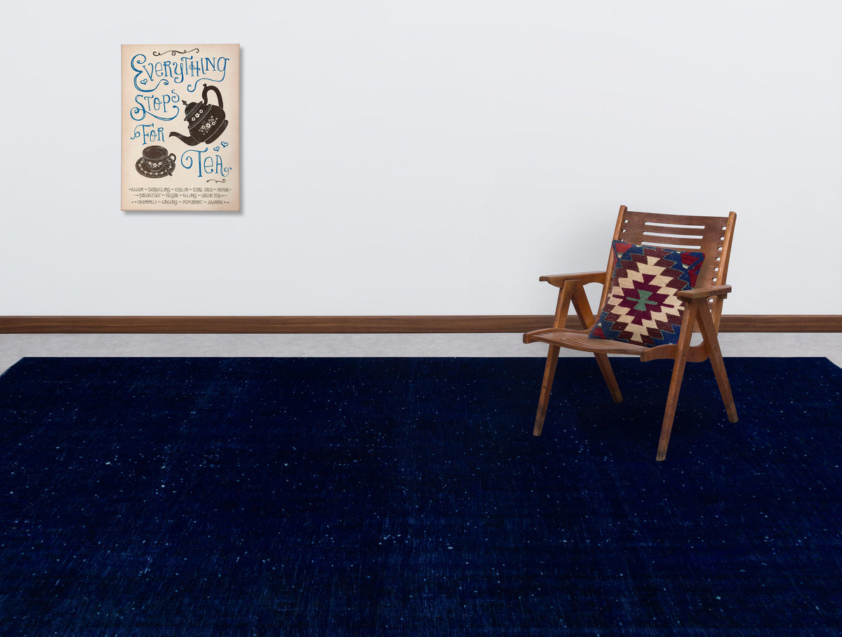 Navyel Mavi ve Lacivert Düz El Dokuma Halı 235x328 cm – detay görünümü