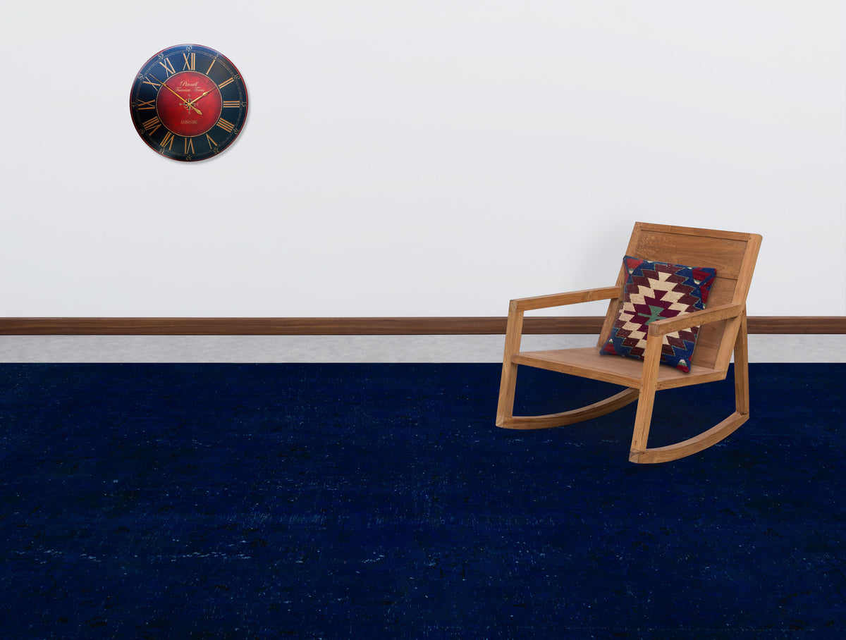 Navyel Mavi ve Lacivert Düz El Dokuma Halı 291x368 cm – detay görünümü