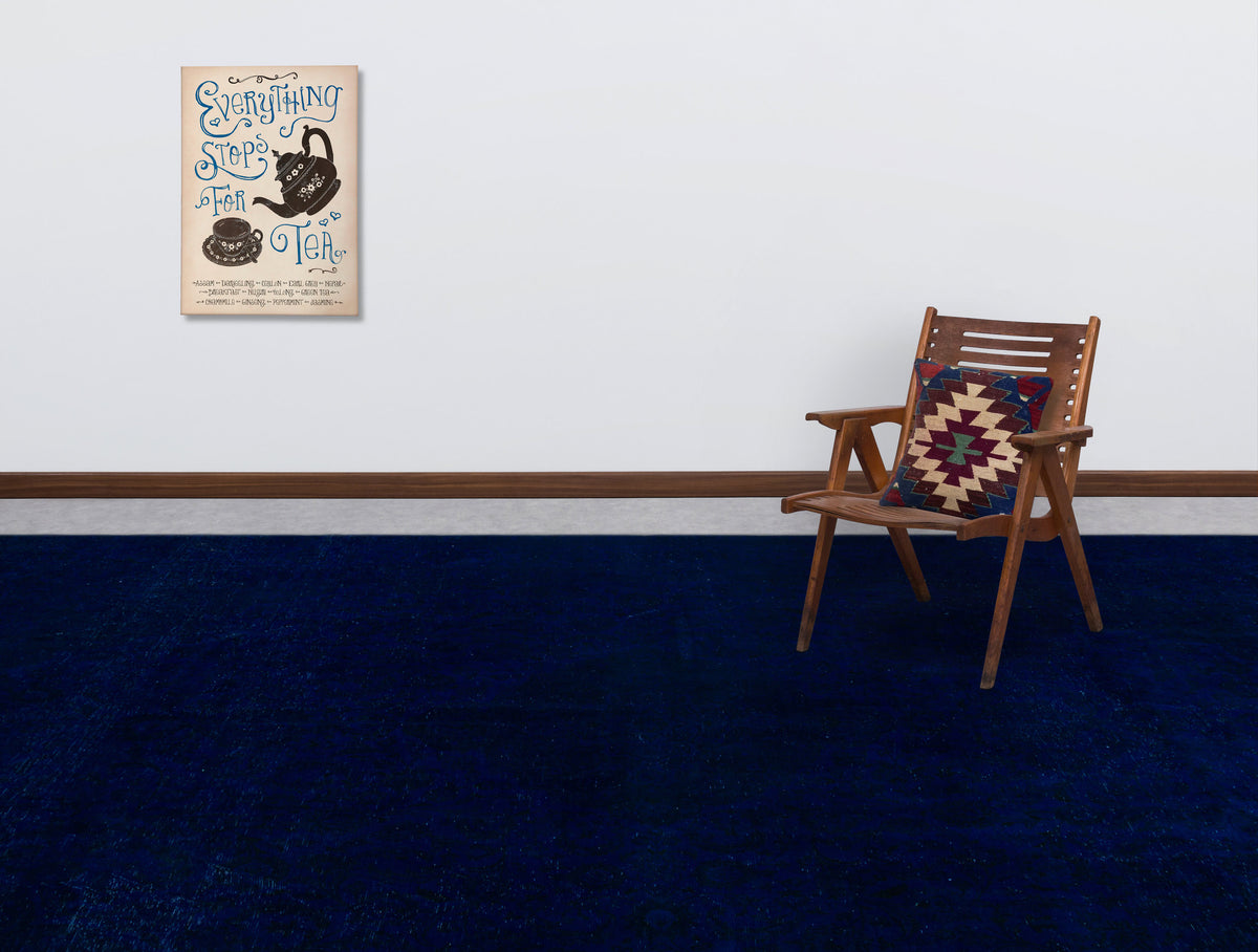 Navyel Mavi ve Lacivert Düz El Dokuma Halı 283x371 cm – detay görünümü