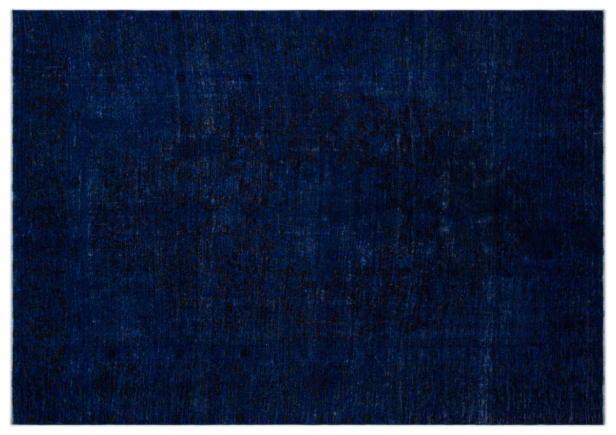 Navyel Mavi ve Lacivert Düz El Dokuma Halı 244x352 cm