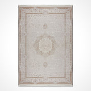 Bej Çerçeveli Viskon Makine Halısı