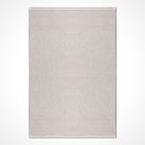 Ecru Classic Living Room Rug - Polyester Machine Woven