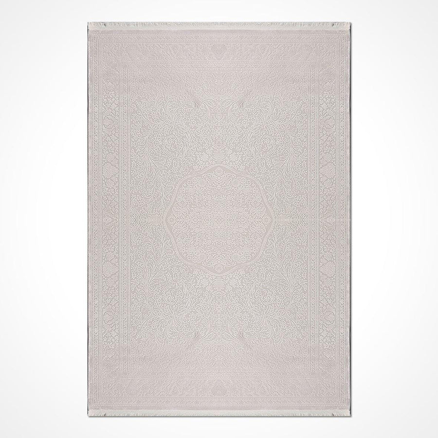 Krem Düz Minimalist Triko Halı - Pati Dostu - Toz Vermez