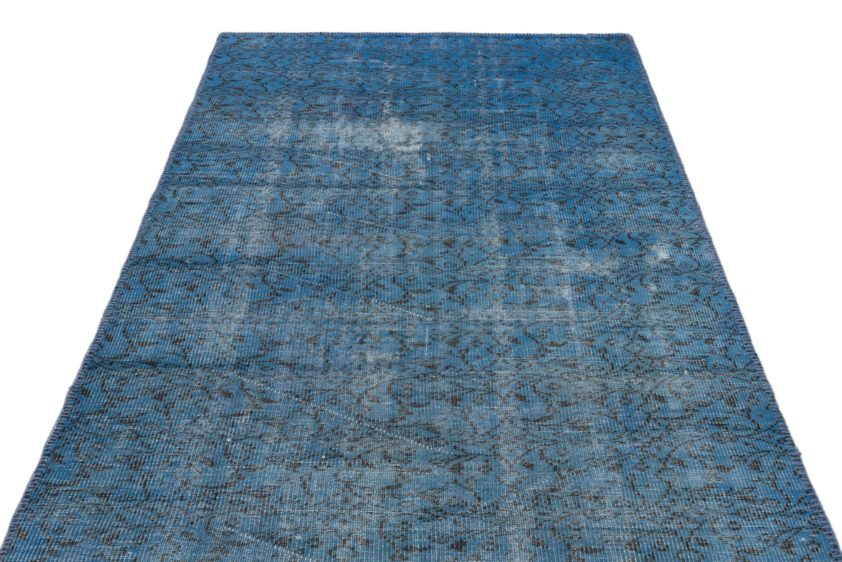 Tirena Turkuaz ve Mavi Soyut Desenli El Dokuma Halı 144x237 cm – detay görünümü