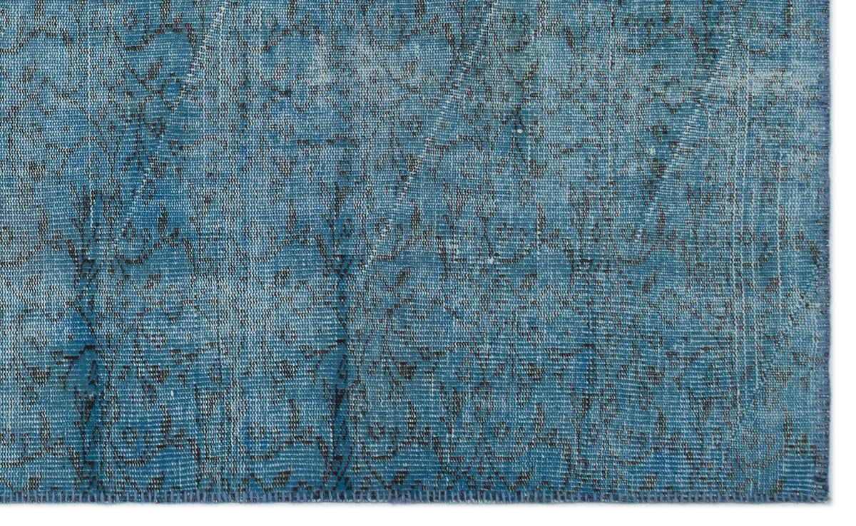 Tirena Turkuaz ve Mavi Soyut Desenli El Dokuma Halı 144x237 cm – detay görünümü