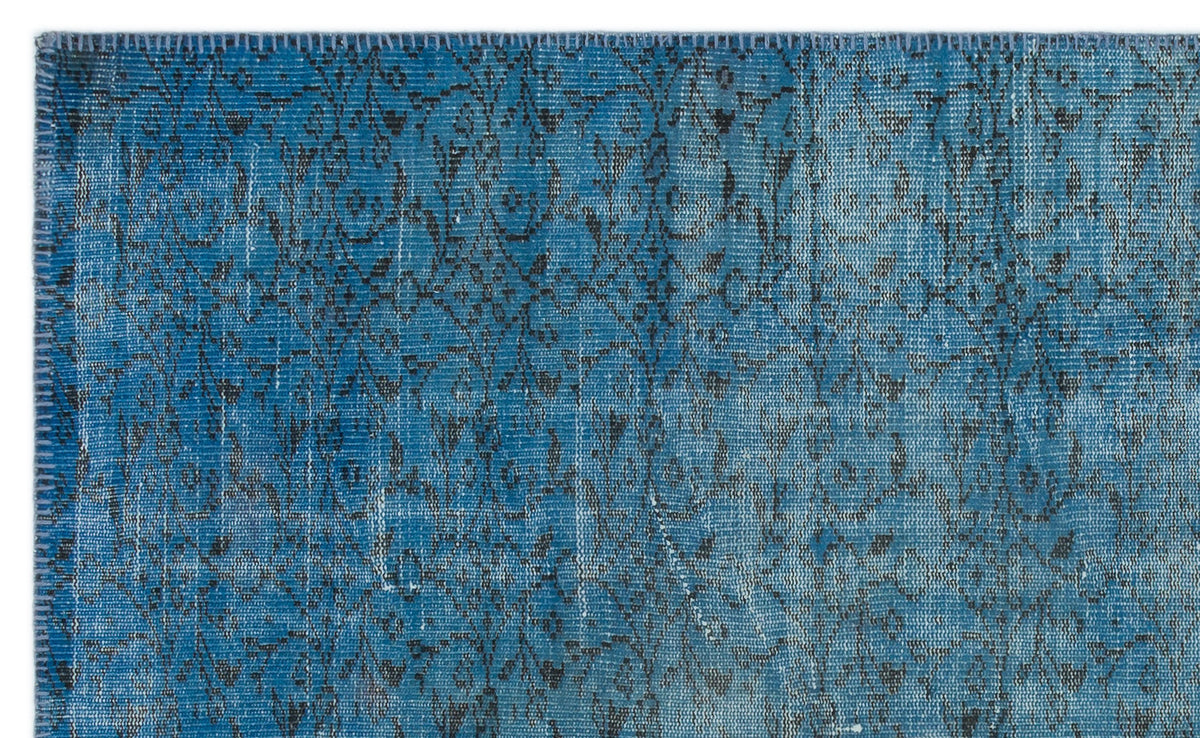 Tirena Turkuaz ve Mavi Soyut Desenli El Dokuma Halı 144x237 cm – detay görünümü