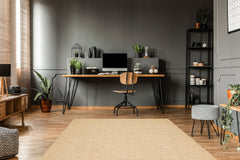 Modern Kilim Halı - Renkli Kaymaz Dokuma Hasır Görünümlü Yumuşak Doku