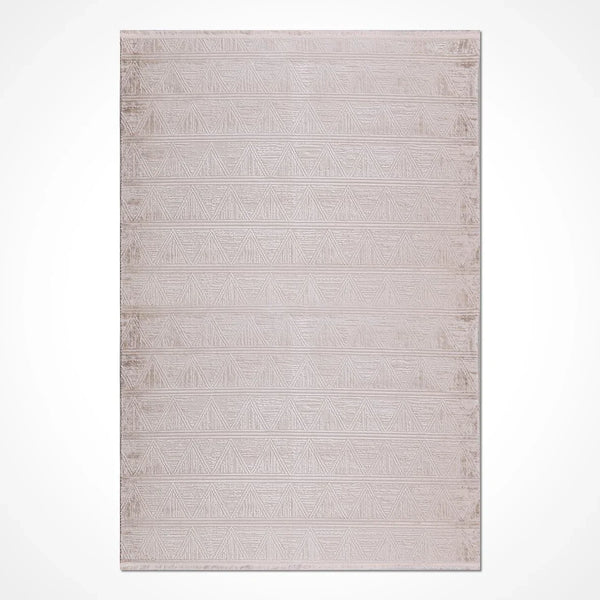 Bej Dokulu Minimalist Triko Halı - Pati Dostu - Toz Vermez