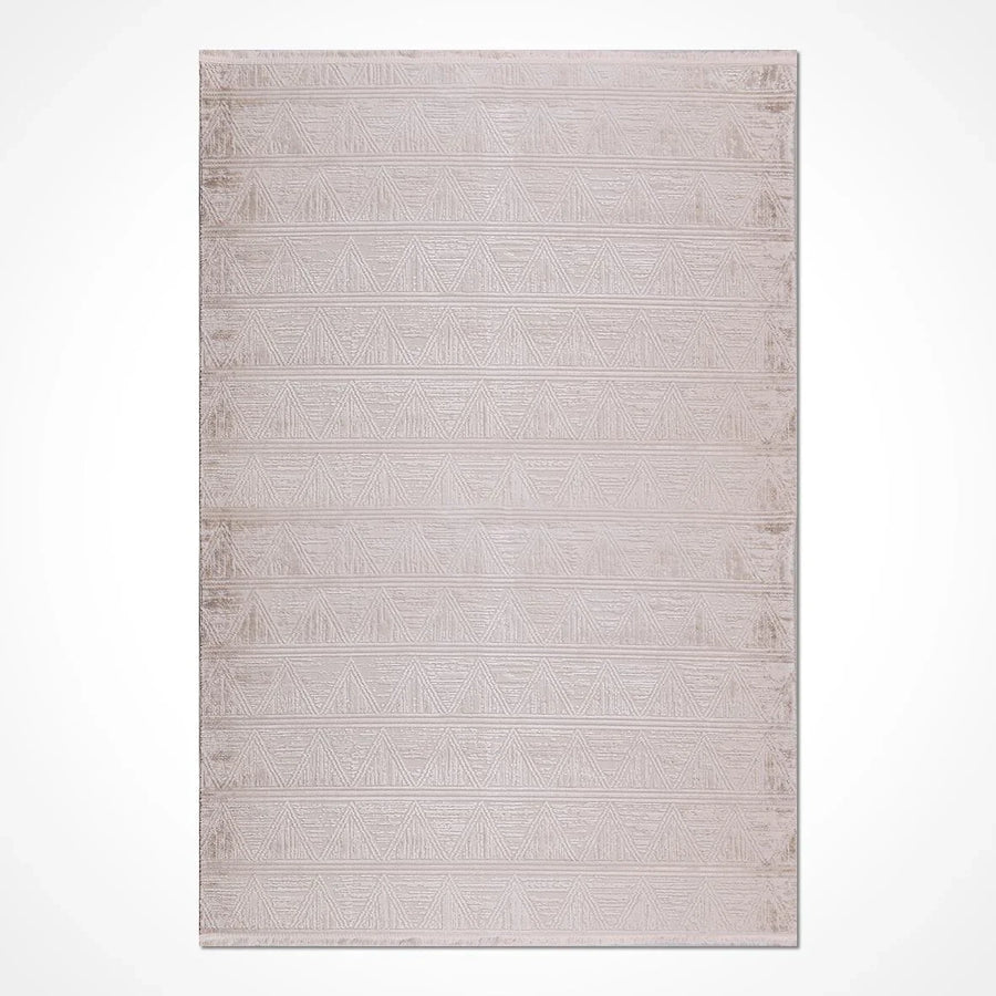 Moderner Teppich in Creme & Beige mit geometrischem Muster – andere Ansicht