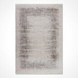 Beige Brown Distressed Living Room Rug - Acrylic Machine Woven