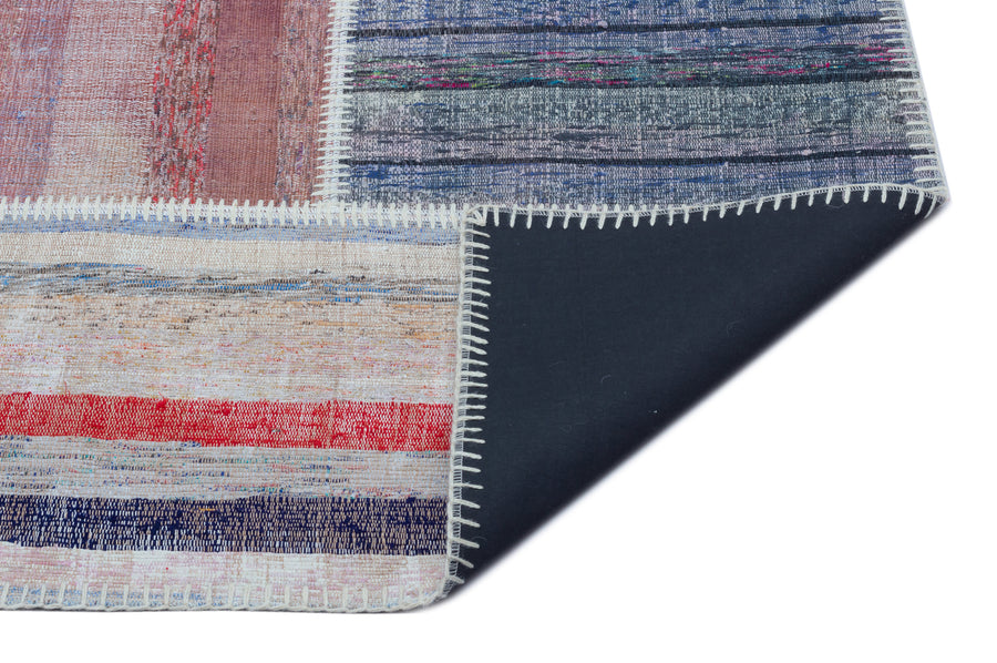 Kenove Çok Renkli ve Beyaz Çizgili El Dokuma Kilim 160x226 cm – detay görünümü