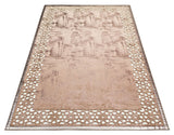Modern Kahverengi Geometrik Desenli Halı