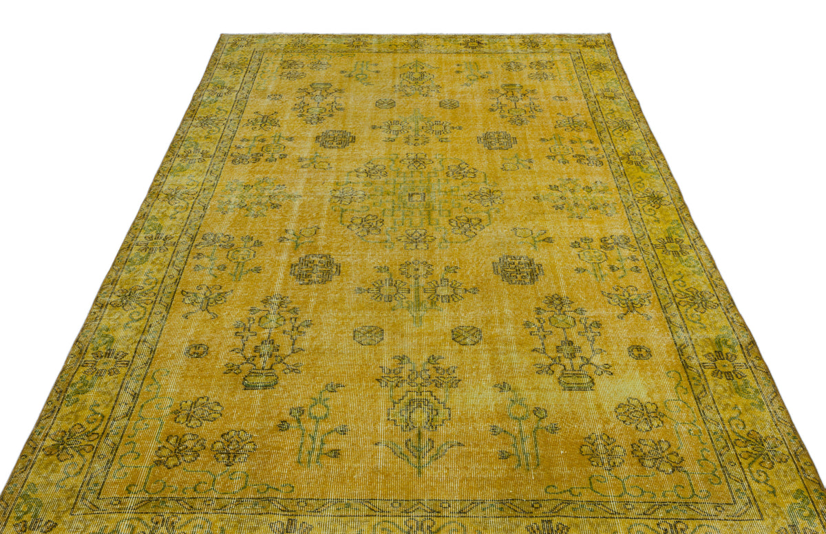Tirena Sarı ve Yeşil Madalyon Desenli El Dokuma Halı 183x294 cm – detay görünümü