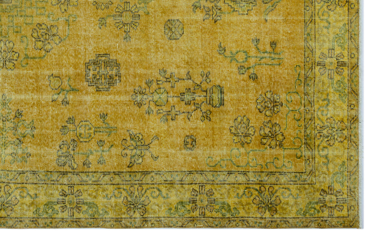 Tirena Sarı ve Yeşil Madalyon Desenli El Dokuma Halı 183x294 cm – detay görünümü
