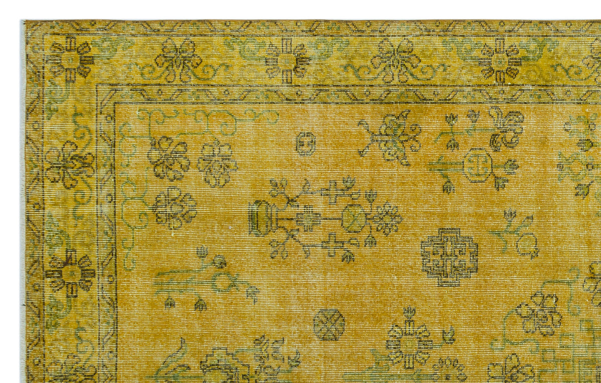 Tirena Sarı ve Yeşil Madalyon Desenli El Dokuma Halı 183x294 cm – detay görünümü