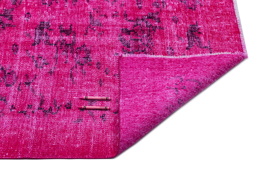 Tirena Pembe ve Mor Soyut Desenli El Dokuma Halı 183x288 cm – detay görünümü
