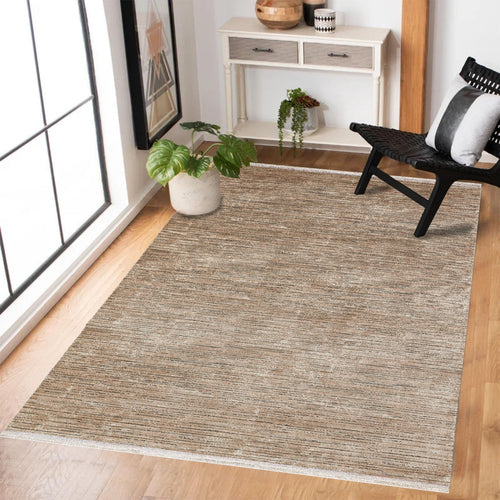 Bej Soyut Modern Etnik Desenli Halı  | Makinada Yıkanabilir | Hav Toz Vermez | Leke Tutmayan | Kaymaz Taban | Dijital Makine Baskı | Salon Yolluk Mutfak Halısı