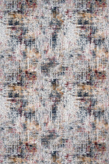 White Navy Modern Living Room Rug - Cotton