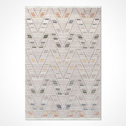 Gri Geometrik Akrilik Makine Halısı