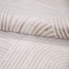 Bej Geometrik Akrilik Makine Halısı