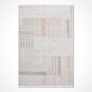 Bej Geometrik Akrilik Makine Halısı