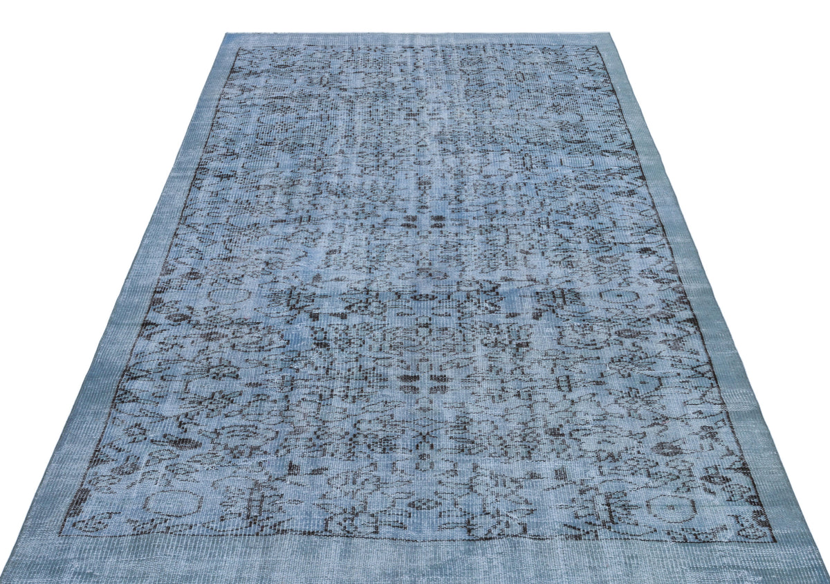 Tirena Mavi ve Gri Soyut Desenli El Dokuma Halı 155x260 cm – detay görünümü