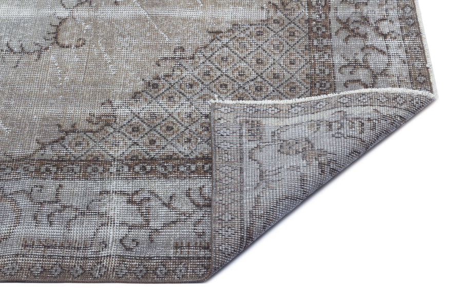 Tirena Gri ve Kahverengi Madalyon Desenli El Dokuma Halı 182x283 cm – detay görünümü