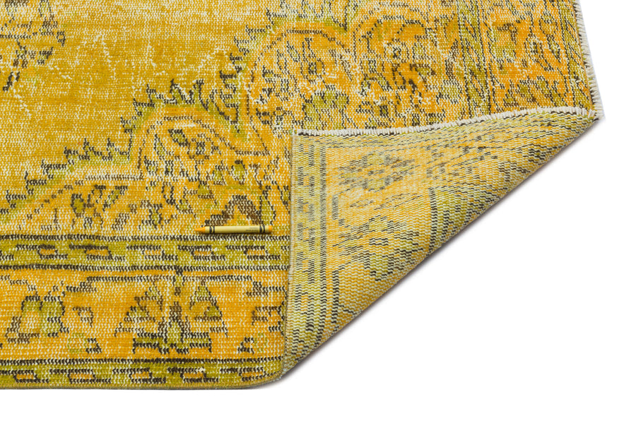 Tirena Sarı ve Yeşil Madalyon Desenli El Dokuma Halı 160x275 cm – detay görünümü