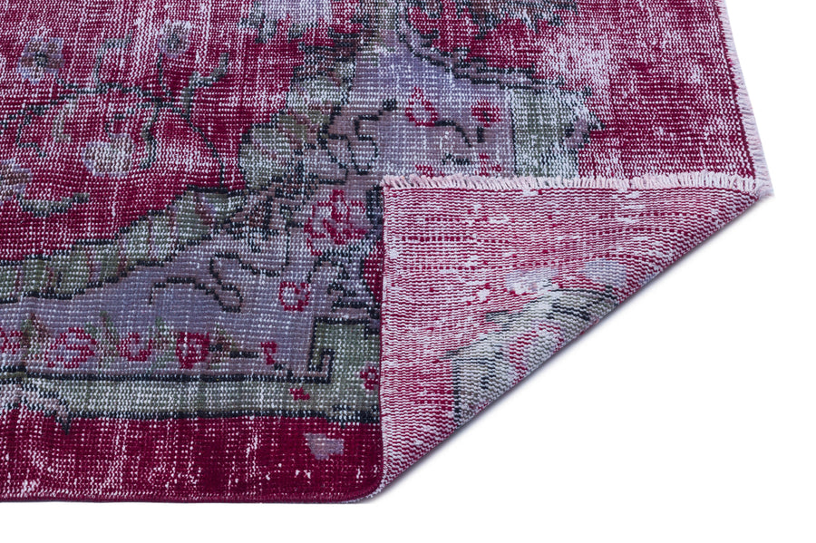 Tirena Bordo ve Gri Madalyon Desenli El Dokuma Halı 149x270 cm – detay görünümü