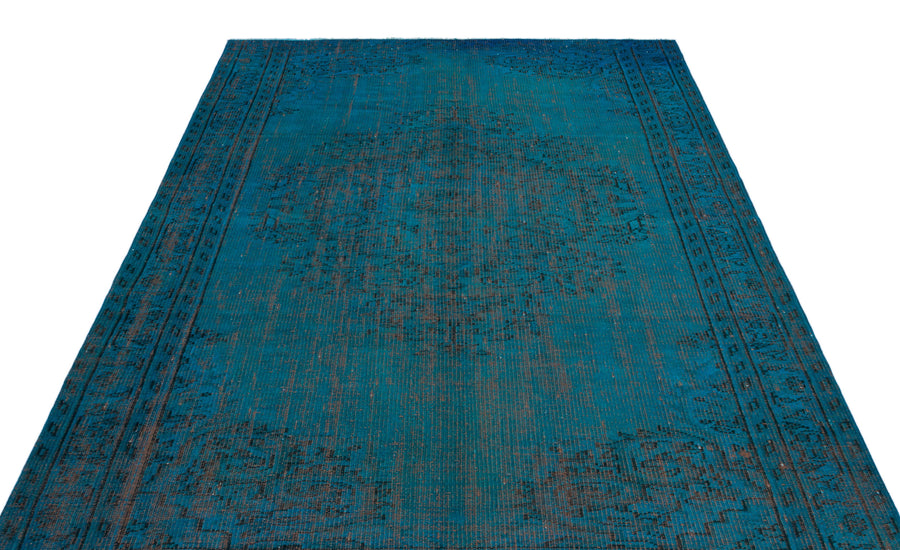 Tirena Turkuaz ve Kahverengi Soyut Desenli El Dokuma Halı 177x270 cm – detay görünümü