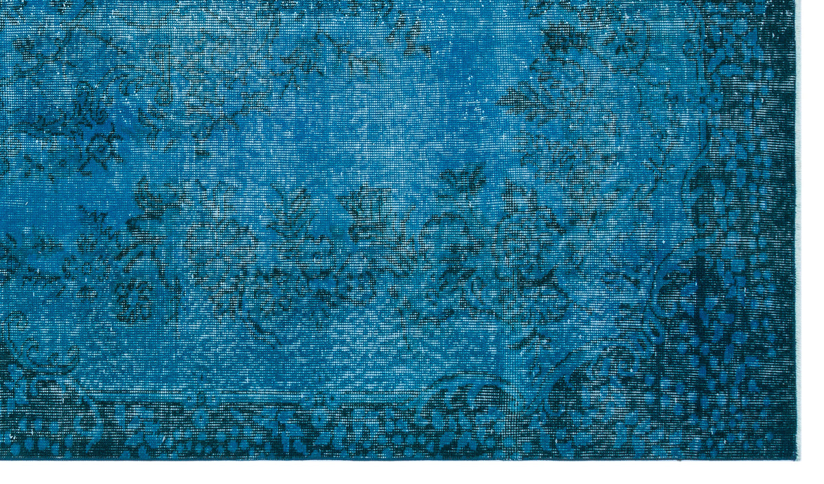 Tirena Turkuaz ve Mavi Soyut Desenli El Dokuma Halı 160x281 cm – detay görünümü