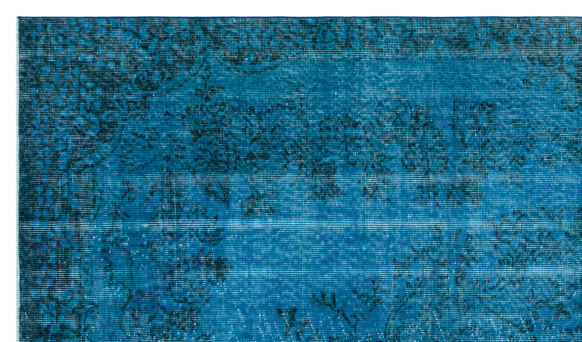 Tirena Turkuaz ve Mavi Soyut Desenli El Dokuma Halı 160x281 cm – detay görünümü