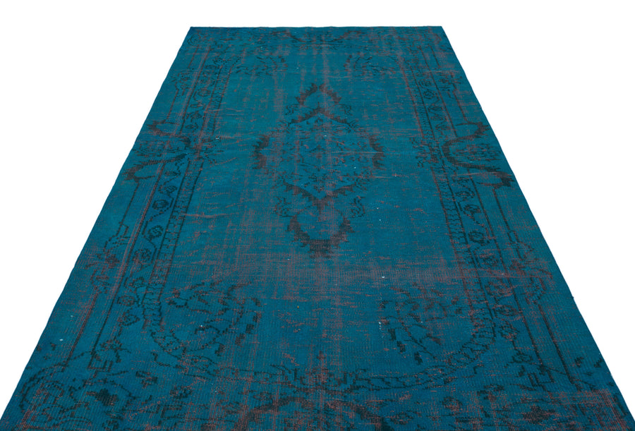 Tirena Turkuaz ve Lacivert Madalyon Desenli El Dokuma Halı 171x270 cm – detay görünümü