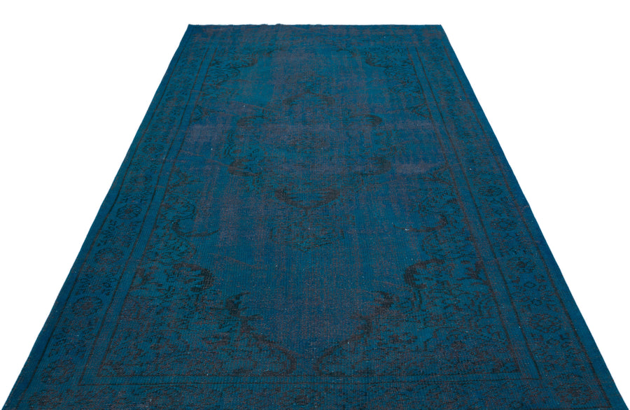 Tirena Turkuaz ve Lacivert Madalyon Desenli El Dokuma Halı 172x278 cm – detay görünümü