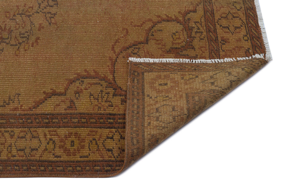 Tirena Kahverengi ve Bej Madalyon Desenli El Dokuma Halı 151x251 cm – detay görünümü