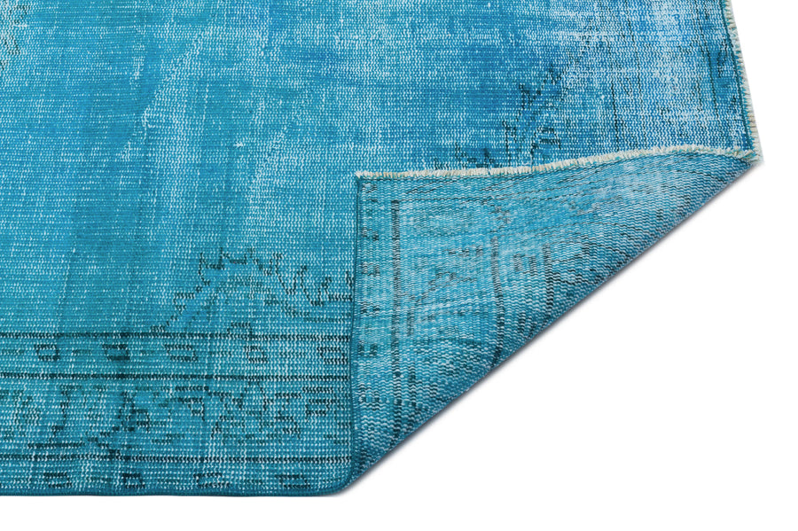 Tirena Turkuaz ve Lacivert Soyut Desenli El Dokuma Halı 147x245 cm – detay görünümü