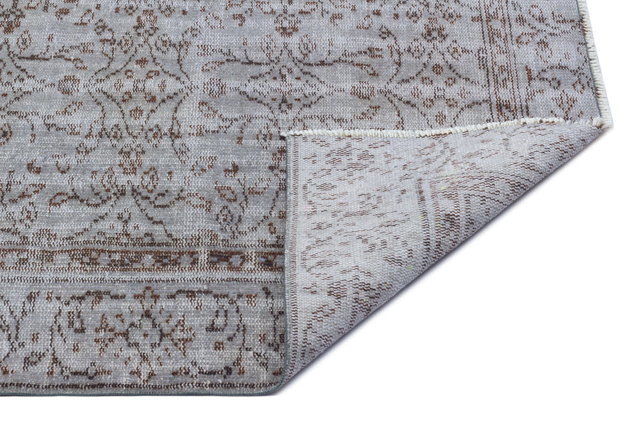 Tirena Gri ve Kahverengi Çiçek Desenli El Dokuma Halı 157x257 cm – detay görünümü