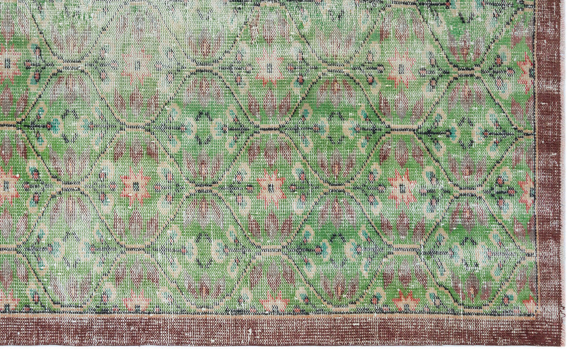 Tirena Yeşil ve Bordo Geometrik Desenli El Dokuma Halı 165x269 cm – detay görünümü