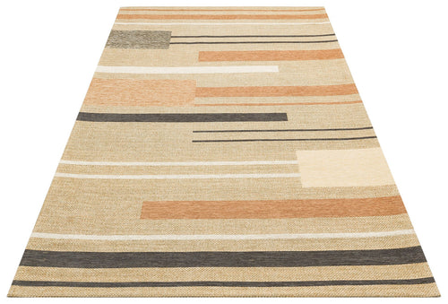 Hasır Görünümlü Kaymaz Renkli Dokuma Modern Kilim Halı