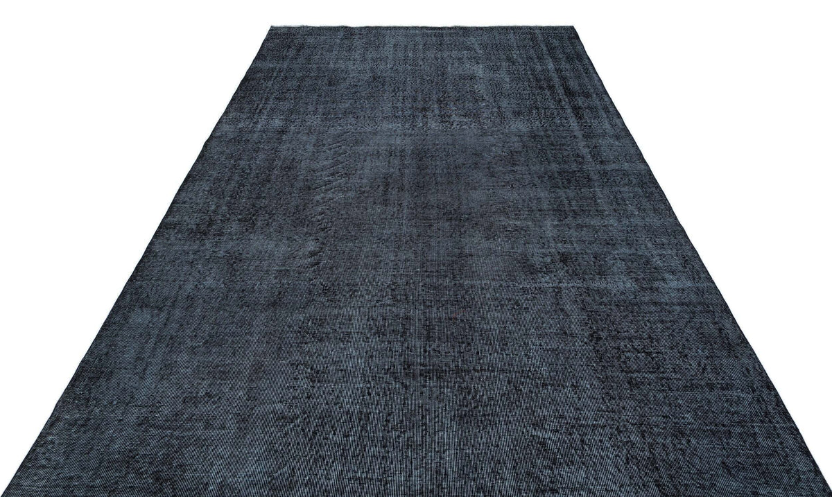 Tirena Siyah ve Lacivert Düz El Dokuma Halı 203x308 cm – detay görünümü