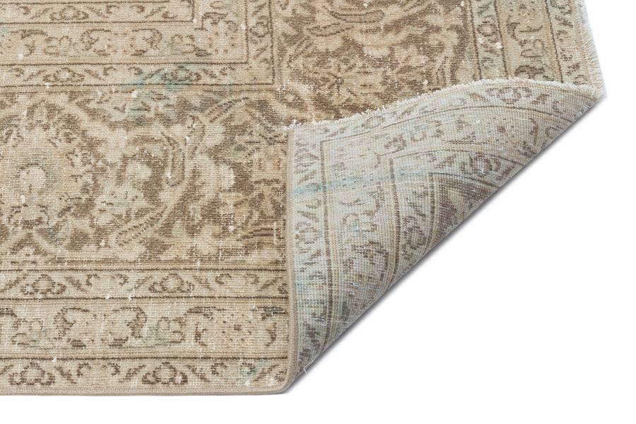 Navyel Bej ve Kahverengi Madalyon Desenli El Dokuma Halı 286x409 cm – detay görünümü