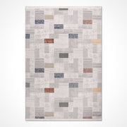 Gri Geometrik Akrilik Makine Halısı