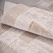 Bej Geometrik Akrilik Makine Halısı