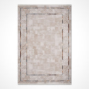 Bej Çerçeveli Akrilik Makine Halısı