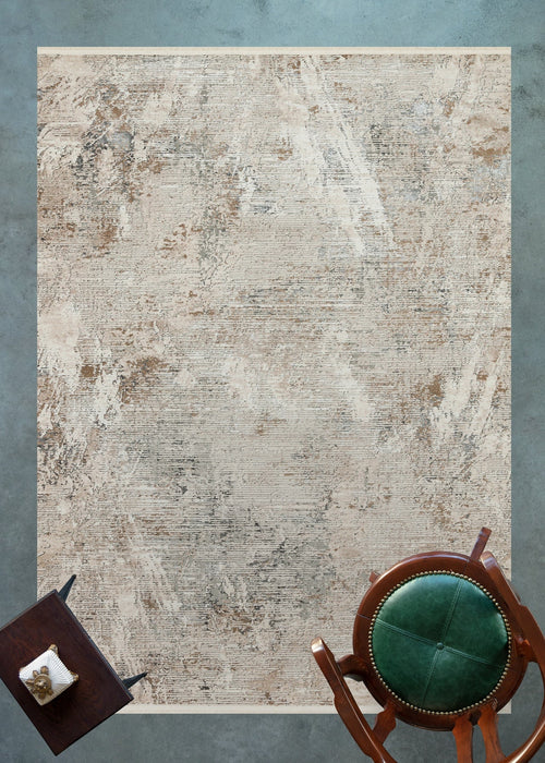 Krem Soyut Modern Etnik Desenli Halı  | Makinada Yıkanabilir | Hav Toz Vermez | Leke Tutmayan | Kaymaz Taban | Dijital Makine Baskı | Salon Yolluk Mutfak Halısı