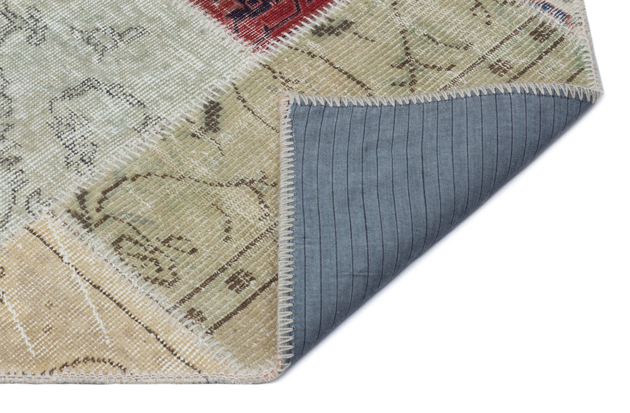 Kilva Çok Renkli ve Bej Patchwork Desenli El Dokuma Halı 160x230 cm – detay görünümü