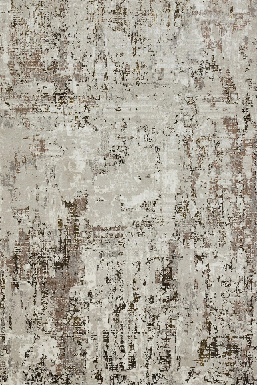Grey and Brown Abstract Area Rug – in the hallway